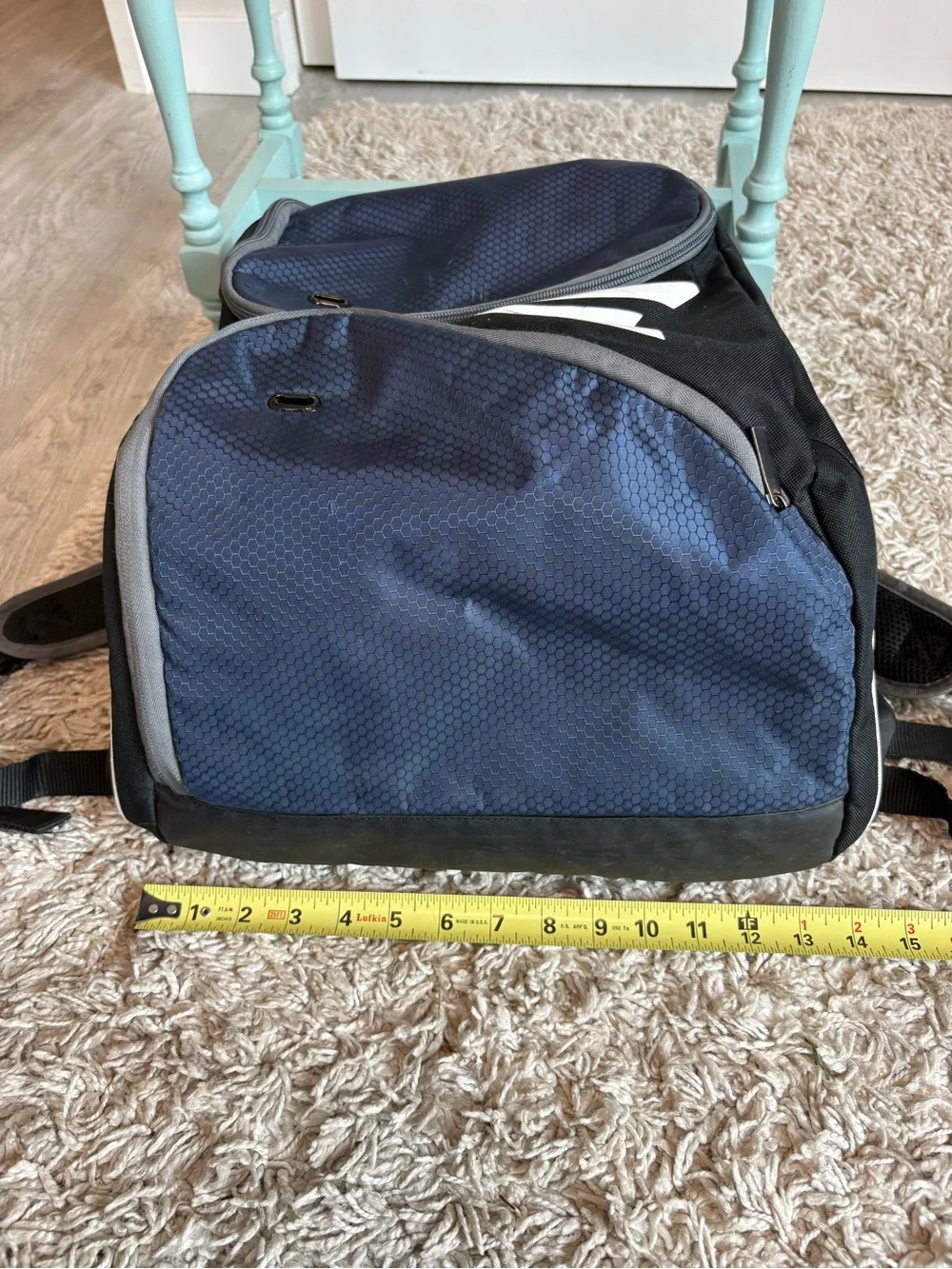*sold* Easton Game Ready bat backpack, good condition, Black/White/Blue